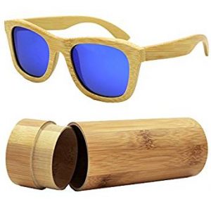 Gafas de sol de bambú polarizadas con funda de madera