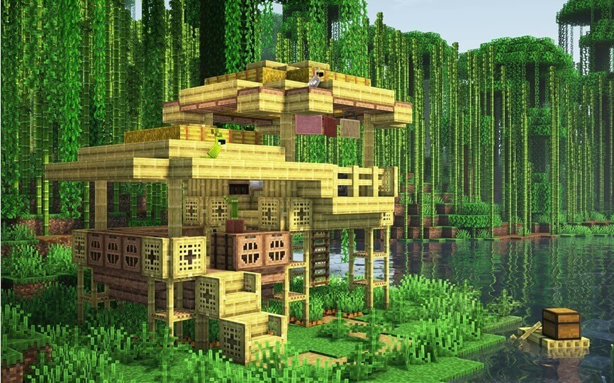 Casa de bambú en Minecraft