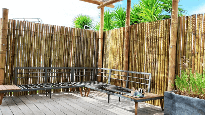 Decoración con bambú en exterior