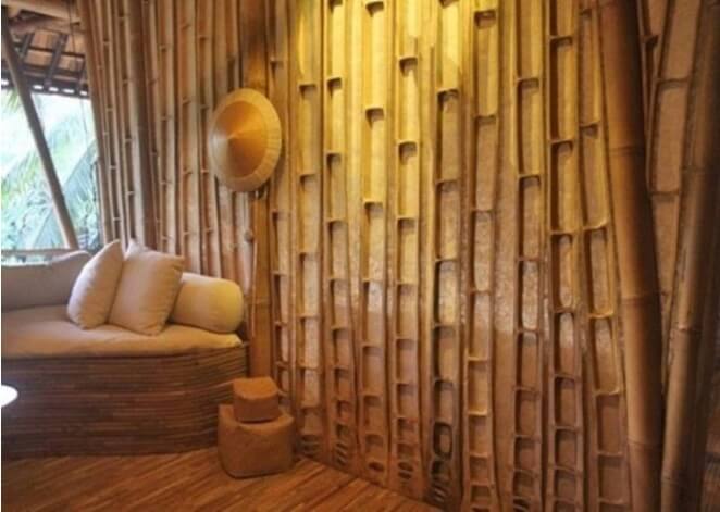 Decorar pared con bambú